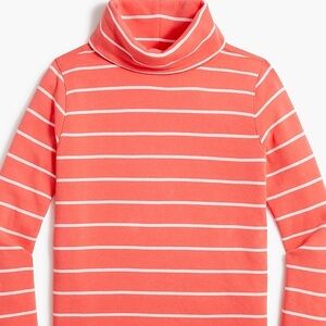 Bright Peach Striped mockneck